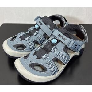 Teva Omnium Water Sandal Womens 9 Blue Adjustable Lightweight Vegan Outdoor Shoe